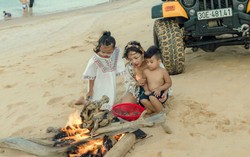 Thái Thùy Linh cùng 2 con trải nghiệm cuộc sống du mục