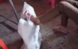 Bé gái bị bà nhét vào bao tải, đá ngã lăn trên sàn
