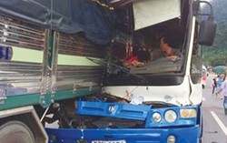 CSGT tỉnh Lâm Đồng lên tiếng về vụ xe tải 'dìu' xe khách mất lái