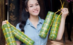 Sau khi ngất xỉu, Nhật Kim Anh trổ tài gói bánh tét