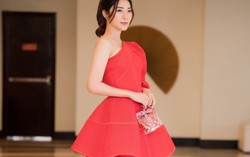Á hậu Yan My hút ánh nhìn với váy đỏ lệch vai 