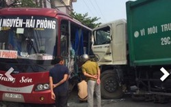 Xe chở rác đâm liên tiếp gây tan nạn kinh hoàng
