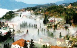 'Bơi' trong mây và sương mờ Sa Pa