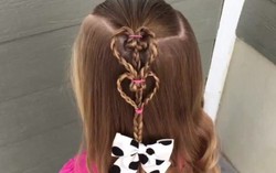 Tóc tết trái tim điệu đà cho con gái