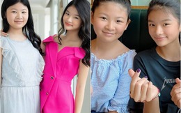 Con gái Trương Ngọc Ánh đứng cạnh một bé gái giống như chị em ruột