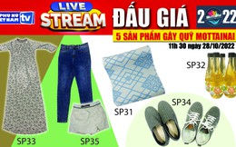 11h30 ngày 28/10: Livestream đấu giá 5 sản phẩm gây quỹ Mottainai 2022