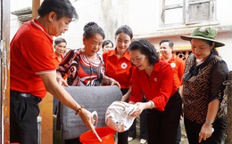 Hội Chữ thập đỏ Việt Nam hỗ trợ bà con gặp khó khăn sau bão số 4 ở Quảng Ngãi