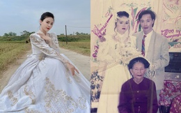 Cô gái mặc lại váy cưới của mẹ gây chú ý: “Kỉ niệm vô giá mẹ từng không cho mình đụng vào”