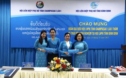 Hội LHPN tỉnh Bình Định trao đổi kinh nghiệm với đoàn đại biểu Hội LHPN tỉnh Champasak, Lào