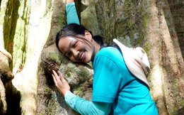 Hoa hậu H’Hen Niê trồng rừng và trò chuyện với cây
