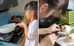 Bé gái 9 tuổi Trung Quốc dành cả mùa hè nấu cơm cho mẹ