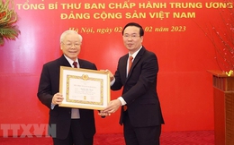 Lễ trao Huy hiệu 55 năm tuổi Đảng tặng Tổng Bí thư Nguyễn Phú Trọng