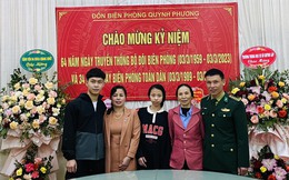 Chiến sĩ biên phòng xúc động khi mẹ và vợ, con lên thăm đúng ngày 3/3