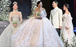 Váy cưới của vợ Lee Seung Gi: Bồng bềnh điệu đà, ghi điểm nhờ những khoảng hở tinh tế 