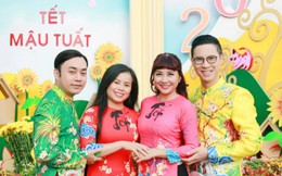 MC Anh Quân, Ngọc Tiên hẹn ca sĩ Diễm Phương chụp ảnh áo dài Tết