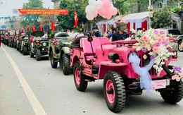 Tạm giữ nhiều xe Jeep trong đoàn xe rước dâu ở Thái Nguyên do không rõ pháp lý