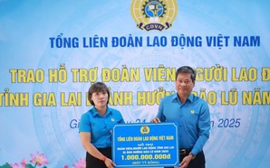 Công đoàn hỗ trợ hơn 1,5 tỉ đồng giúp đoàn viên Gia Lai khắc phục khó khăn do bão số 13 và lũ lịch sử