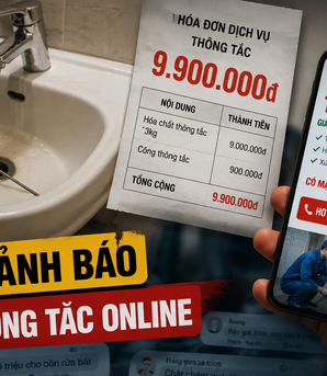 Bẫy thông tắc vệ sinh online: Từ cuộc gọi tìm thợ đến hóa đơn gần 10 triệu đồng