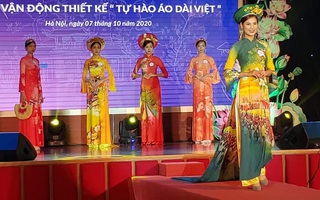 Di sản Hà Nam hiện diện trên áo dài của NTK Trần Hiền 