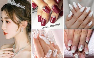 Những mẫu nail cô dâu sang trọng, không lo lỗi mốt cho nàng thêm lung linh trong ngày cưới