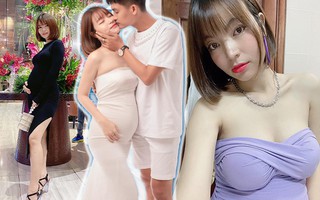 Hết mang giày cao lênh khênh, bạn gái Mạc Văn Khoa lại mê diện đồ ôm sát khi mang bầu