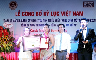Ra mắt cùng lúc 9 DVD nhạc trữ tình, ca sĩ Triệu Trang nhận Kỷ lục Guinness Việt Nam 