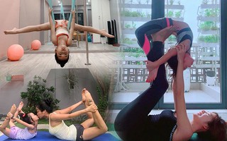 Tiểu công chúa nhà sao Việt tập yoga, uốn dẻo điêu luyện không thua mẹ