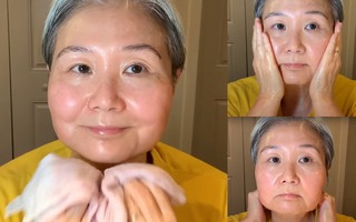 Quý bà 60 tuổi hướng dẫn cách massage chống lão hóa da mặt