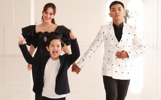 Con trai Khánh Thi nhí nhảnh theo bố mẹ chạy show