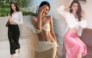 "Ma nữ đẹp nhất Thái Lan" mặc váy lụa chữa dáng cò hương