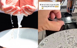 Kính hiển vi bóc trần thành phần của nước vo gạo dùng để rửa mặt