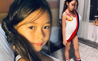 Đoan Trang thích thú vì con gái hoá người mẫu với váy tự chế