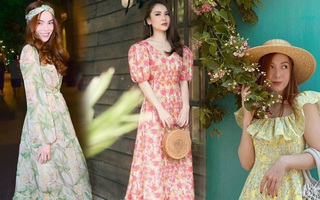 Mỹ nhân Việt khéo chọn phụ kiện khi diện váy hoa