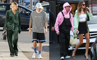 Style của vợ chồng Justin Bieber lắm lúc trông như "hai mẹ con" đang dạo phố