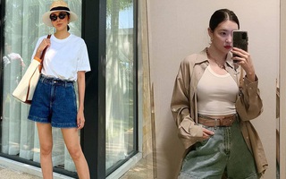 Học các mỹ nhân Việt - Hàn phối đồ với quần short jeans 