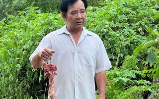 Cảnh nghệ sĩ Quang Tèo cầm đuôi lợn khiến fan nghĩ ngay tới món ngon