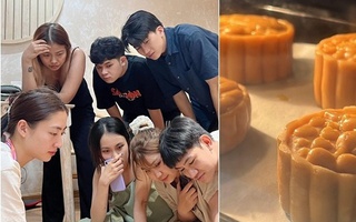 Hoa hậu 10X Lương Thùy Linh mặt mộc vào bếp làm bánh Trung thu