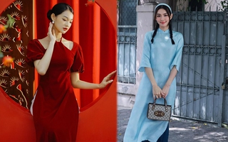 Mùng 2 Tết, áo dài tiếp tục chiếm sóng trên trang cá nhân của nhiều sao Việt