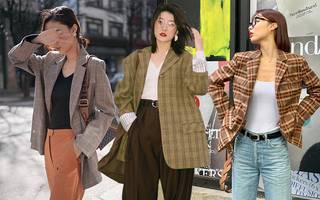 10 cách diện áo blazer kẻ giúp ghi điểm sang trọng