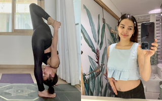 Phương Trinh Jolie lên tiếng việc mang thai tháng thứ 7 vẫn tập yoga với loạt tư thế khó