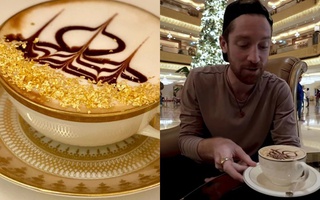Thưởng thức ly cà phê rắc vàng 23 karat giá nửa triệu đồng trong khách sạn nguy nga nhất thế giới