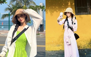 Nữ diễn viên Hàn Quốc khiến fan thích thú khi diện áo dài check in ở Việt Nam