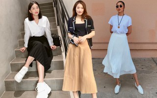 Sao Việt biến hóa trẻ trung và thanh lịch với chân váy xếp ly
