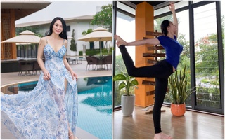 Quách Thu Phương giữ vóc dáng gọn gàng nhờ chăm tập Yoga 