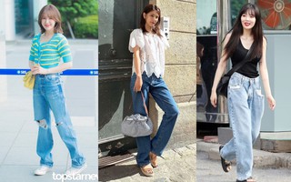 10 cách mặc quần jeans ống rộng chuẩn sành điệu