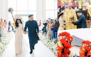 Hôn lễ truyền thống cùng màn múa lân đặc biệt của nàng dâu Việt trên đất Mỹ