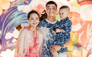 Duy Mạnh tổ chức sinh nhật cho con trai, vóc dáng "mẹ bầu" Quỳnh Anh gây chú ý