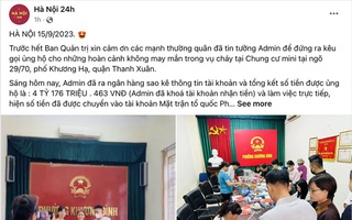 Admin Hà Nội 24h nói về việc Fanpage "bay màu" sau khi trao hơn 4 tỷ ủng hộ nạn nhân vụ cháy chung cư mini