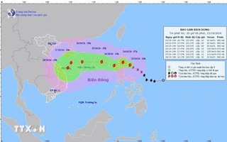 Bão Trami sẽ đi vào Biển Đông với sức gió mạnh nhất cấp 9, giật cấp 11