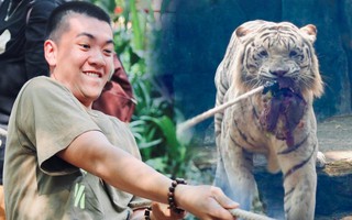 Người dân thích thú hò hét thi kéo co với hổ ở Thảo Cầm Viên mùng 9 Tết